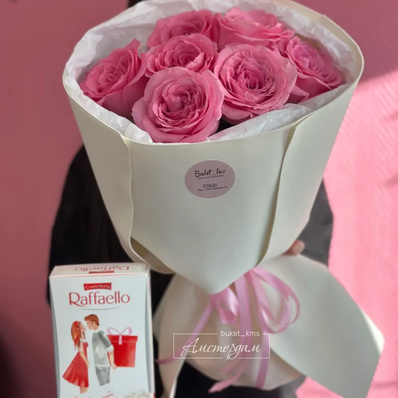 Комбо 7 розочек букет и конфеты 